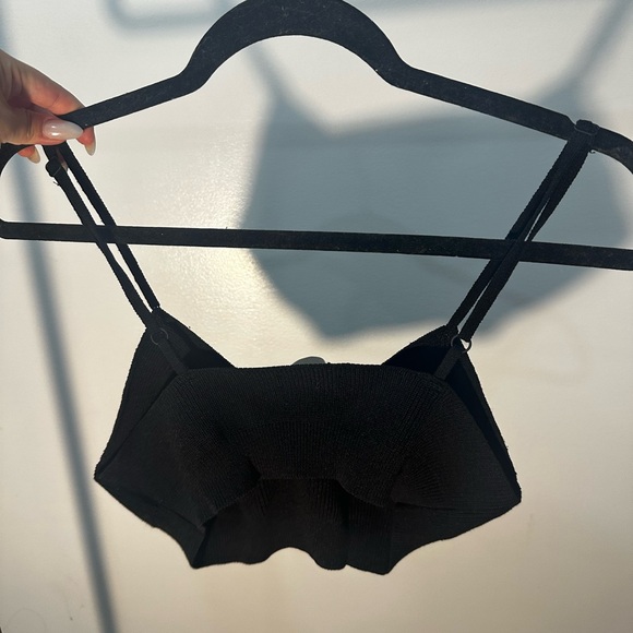 Oak+Fort Cropped Black Tank Top - Picture 4 of 5